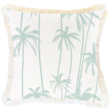 NNEDSZ Cushion Cover-Coastal Fringe-Tall-Palms-Mint-45cm x 45cm