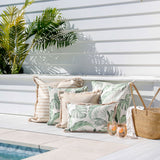 NNEDSZ Cushion Cover-Coastal Fringe-Hampton Stripe Beige-60cm x 60cm