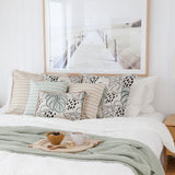 NNEDSZ Cushion Cover-Coastal Fringe-Hampton Stripe Beige-60cm x 60cm