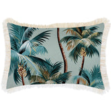 NNEDSZ Cushion Cover-Coastal Fringe Natural-Palm Trees Seafoam-35cm x 50cm