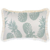 NNEDSZ Cushion Cover-Coastal Fringe Natural-Pineapples Seafoam-35cm x 50cm