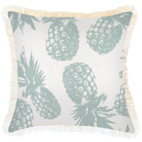 NNEDSZ Cushion Cover-Coastal Fringe-Pineapples Seafoam-45cm x 45cm