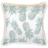 NNEDSZ Cushion Cover-Coastal Fringe-Pineapples Seafoam-60cm x 60cm