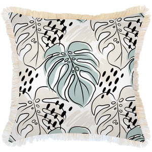 NNEDSZ Cushion Cover-Coastal Fringe-Rainforest Seafoam-60cm x 60cm