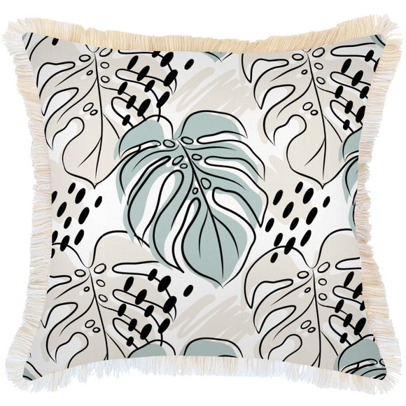 NNEDSZ Cushion Cover-Coastal Fringe-Rainforest Seafoam-60cm x 60cm