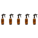 NNEDSZ 5x 500ml Amber Glass Spray Bottle + Trigger - Refillable Oil Dispenser