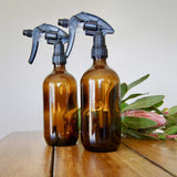 NNEDSZ 5x 500ml Amber Glass Spray Bottle + Trigger - Refillable Oil Dispenser