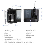 NNEDSZ Water Jet Dental Flosser 1000ml Black - Electric Oral Pressure Irrigator