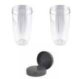 NNEDSZ For Nutribullet 2 Tall Cups + 2 Stay Fresh Lid For All Nutri 600 and 900 Models