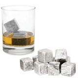NNEDSZ Whiskey Stones Ice Melts - 9 Reusable Natural Marble Chilling Scotch Rocks Cubes