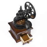 NNEDSZ Coffee Bean Grinder - Vintage Retro Manual Wood Hand Wheel Nut Mill