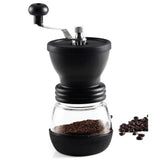 NNEDSZ Coffee Bean Grinder - Manual Hand Stainless Ceramic Burr Core Glass Jar Nut Mill