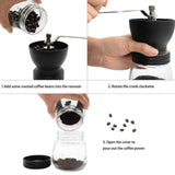 NNEDSZ Coffee Bean Grinder - Manual Hand Stainless Ceramic Burr Core Glass Jar Nut Mill