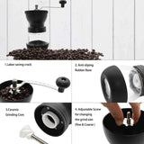 NNEDSZ Coffee Bean Grinder - Manual Hand Stainless Ceramic Burr Core Glass Jar Nut Mill