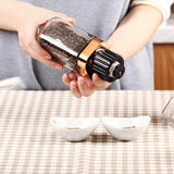 NNEDSZ Salt and Pepper Grinder - 180ml Glass Design + Rose Gold Bottle Manual Hand Mill