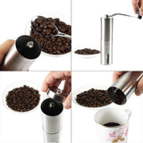 NNEDSZ Coffee Bean Grinder - Stainless Steel Ceramic Burr Manual Hand Crank Nut Mill