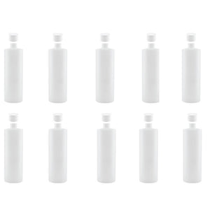 NNEDSZ 10x 1L Clear HDPE Round Bottle + 28/410 Caps - Empty Plastic Food Storage