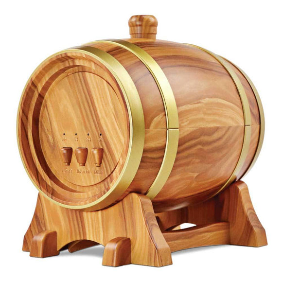 NNEDSZ Essential Oil Aroma Diffuser - 350ml Barrel Wood Ultrasonic Air Mist Humidifier