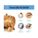 NNEDSZ Essential Oil Aroma Diffuser - 350ml Barrel Wood Ultrasonic Air Mist Humidifier