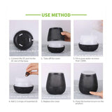 NNEDSZ Essential Oil Aroma Diffuser USB - 100ml Black Portable Ultrasonic Car Humidifier