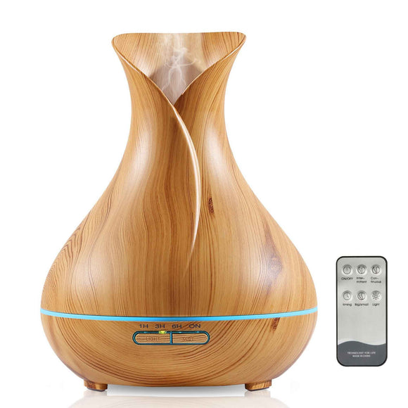 NNEDSZ Essential Oil Aroma Diffuser Tulip Light Wood Colour Ultrasonic Mist Humidifier