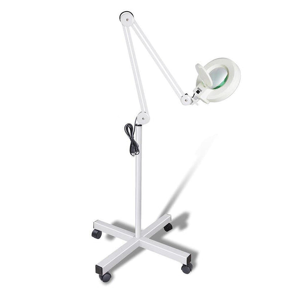 NNEDSZ 5x Magnifying Lamp Fluorescent Salon Light Glass Beauty Floor Stand Magnifier