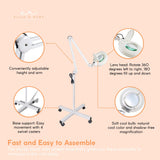 NNEDSZ 5x Magnifying Lamp Fluorescent Salon Light Glass Beauty Floor Stand Magnifier