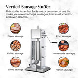 NNEDSZ 5L Manual Vertical Sausage Filler - Stainless Stuffer Meat Press Machine