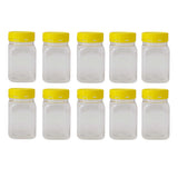 NNEDSZ 10x 500g Plastic Honey Jars + Lids - Square Clear Food Grade Packaging Containers
