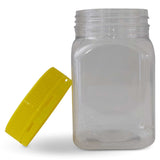 NNEDSZ 10x 500g Plastic Honey Jars + Lids - Square Clear Food Grade Packaging Containers