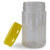 NNEDSZ 10x 500g Plastic Honey Jars + Lids - Round Clear Food Grade Packaging Containers