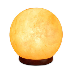 NNEDSZ 12V 12W 5" Ball Himalayan Pink Salt Lamp Carved Rock Crystal Light Bulb On/Off