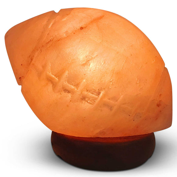 NNEDSZ 12V 12W Rugby Himalayan Pink Salt Lamp Carved Footy Rock Crystal Light Bulb On/Off