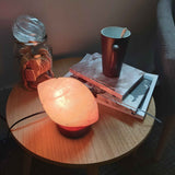 NNEDSZ 12V 12W Rugby Himalayan Pink Salt Lamp Carved Footy Rock Crystal Light Bulb On/Off