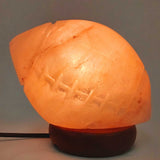NNEDSZ 12V 12W Rugby Himalayan Pink Salt Lamp Carved Footy Rock Crystal Light Bulb On/Off