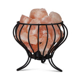 NNEDSZ 12V 12W Bud Iron Basket Himalayan Pink Salt Lamp Rock Crystal Light Bulb On/Off