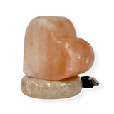 NNEDSZ USB Himalayan Salt Lamp - Heart Love Carved Shape Pink Crystal Rock LED Light