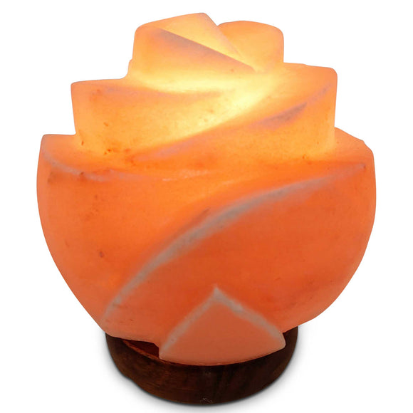 NNEDSZ 12V 12W Rose Himalayan Pink Salt Lamp Carved Flower Rock Crystal Light Bulb On/Off