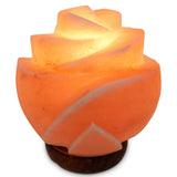 NNEDSZ 12V 12W Rose Himalayan Pink Salt Lamp Carved Flower Rock Crystal Light Bulb On/Off