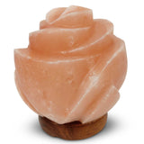 NNEDSZ 12V 12W Rose Himalayan Pink Salt Lamp Carved Flower Rock Crystal Light Bulb On/Off