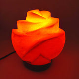 NNEDSZ 12V 12W Rose Himalayan Pink Salt Lamp Carved Flower Rock Crystal Light Bulb On/Off