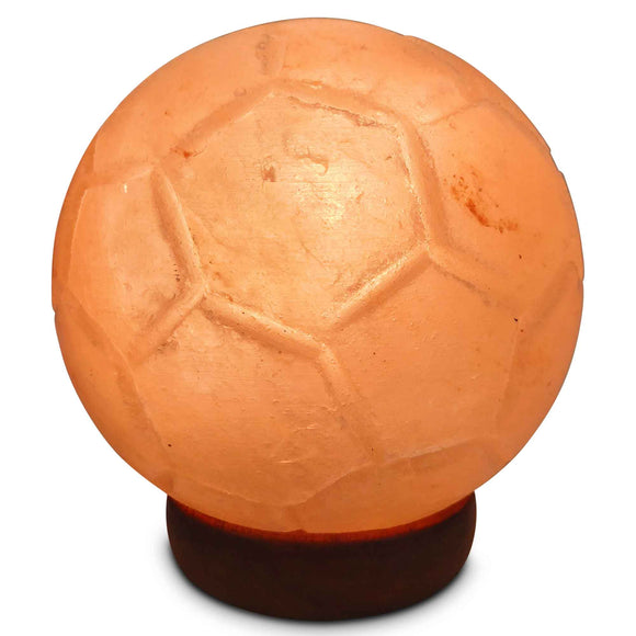 NNEDSZ 12V 12W Soccer Himalayan Pink Salt Lamp Carved Ball Rock Crystal Light Bulb On/Off