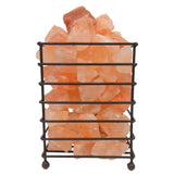 NNEDSZ 12V 12W Rectangle Iron Basket Himalayan Pink Salt Lamp Rock Crystal Bulb On/Off