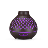 NNEDSZ Essential Oil Aroma Diffuser and Remote - 400ml Hollowed Wood Mist Humidifier