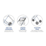 NNEDSZ Hills Premium Laundry Trolley For Clothes Washing Basket Integrated Peg Basket