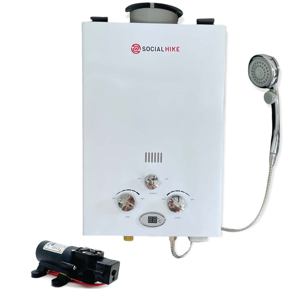 NNEDSZ 6L Portable Gas Water Heater Shower Outdoor Camping Hot Pump Tankless LPG System