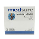 NNEDSZ 100 Surgical Scalpel Blades Size 22 Sterile Carbon Steel Disposable Sealed