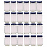 NNEDSZ 24x 375ml Flint Glass Jars + Twist Lids - Round Food Storage Preserving Jar