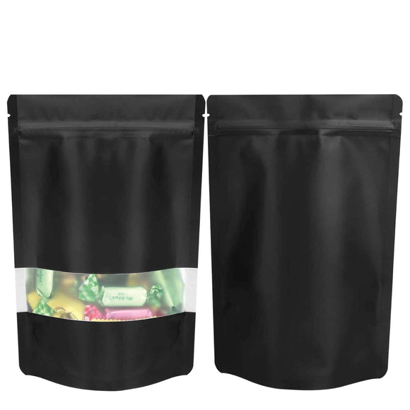 NNEDSZ 400 Resealable Mylar Stand Up Bags 29.5x22cm - Black Food Packaging Zip Pouch