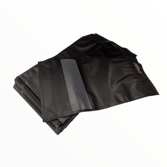 NNEDSZ 400 Resealable Black Stand Up Bags 53x32cm - Food Packaging Zip Pouch and Handle